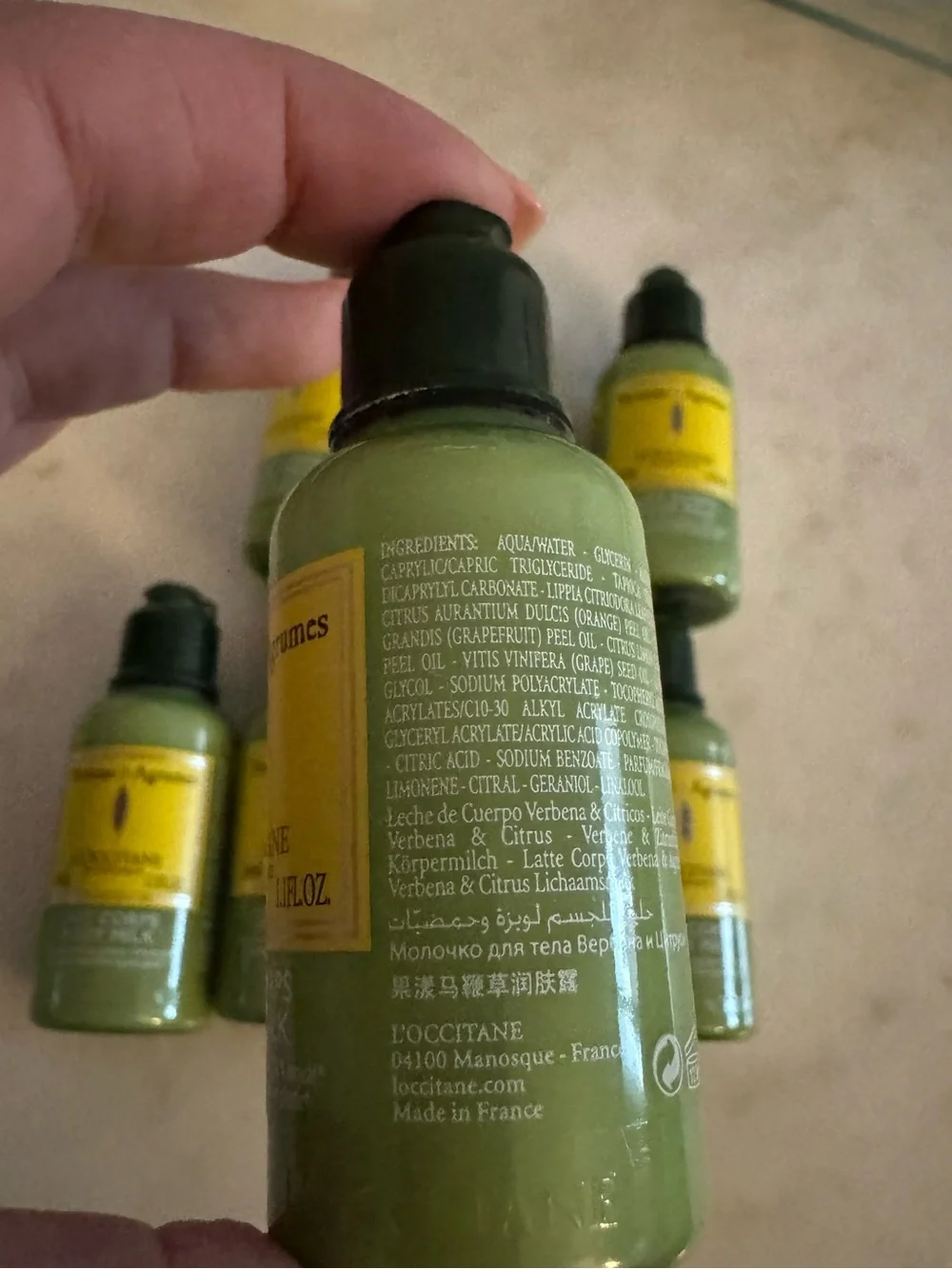 Bundle of 8 🆕 L’Occcitane Verveine Agrumes Body Milk travel size bottles